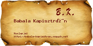 Babala Kapisztrán névjegykártya